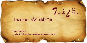 Thaler Ádám névjegykártya